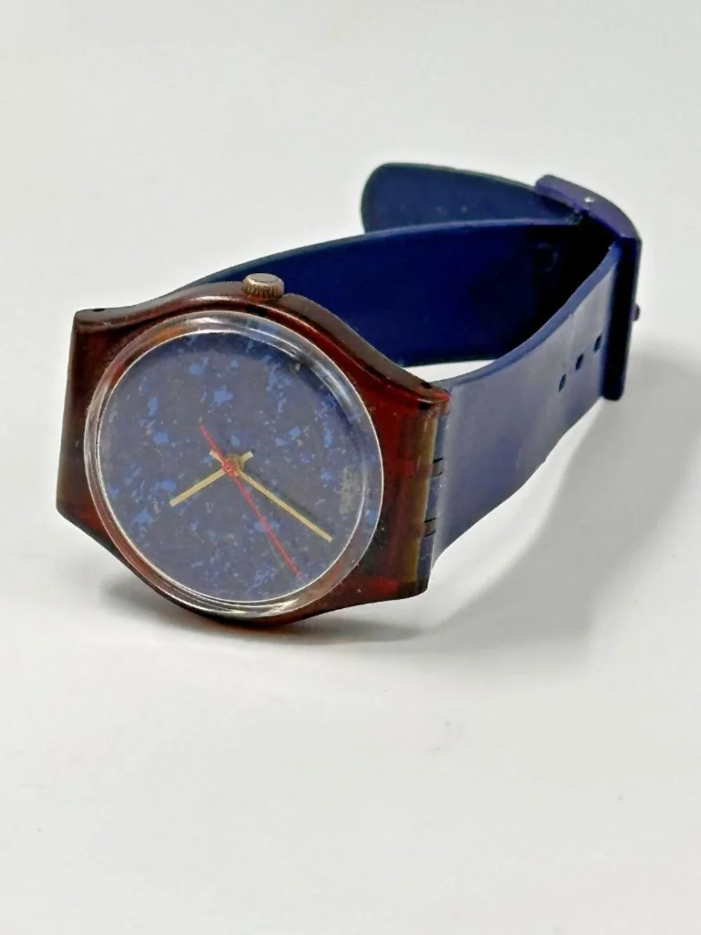 Swatch Lazuli Watch Men 33mm Blue Dial Swiss GF101 New Battery 9